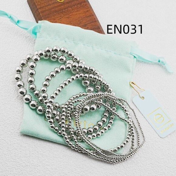 Enewton Platinum Bead Eight-Piece Bracelet Set - Picture 1 of 3